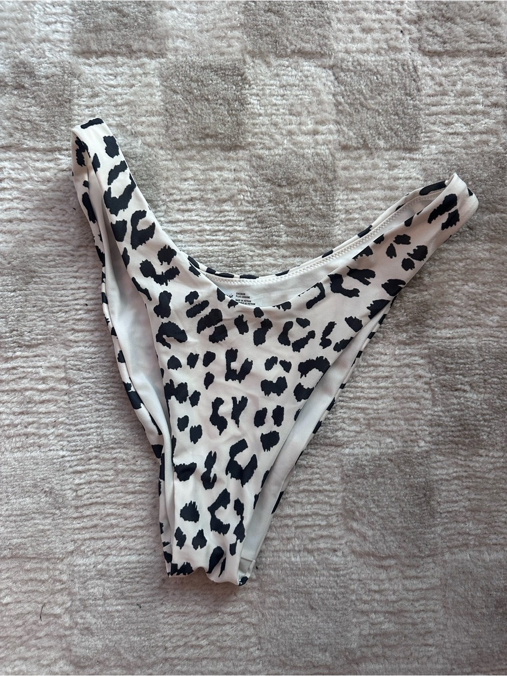 aerie White & Black Leopard Print Bikini Bottom